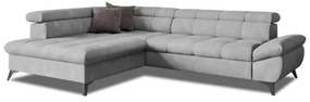 Canapea colțar extensibilă în L MARANO stânga, gri