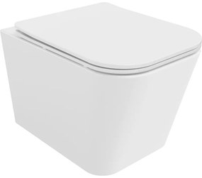Mexen Teo vas de toaletă Rimless cu capac slim cu închidere lentă , duroplast, Albă - 30850600