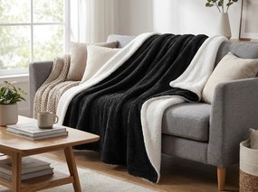 Patura imitatie de miel VELVORA, neagra Dimensiune: 150 x 200 cm