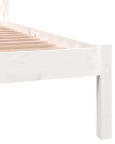 Cadru de pat, alb, 140x190 cm, lemn masiv de pin Alb, 140 x 190 cm