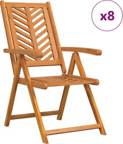 vidaXL Scaun pentru Grădină 8 pcs Maro 57 x 72 x 109 cm
