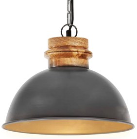 Lampa suspendata industriala, gri, 32 cm, mango, E27, rotund 1, Gri, 32 cm, 1