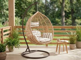 Scaun suspendat maro deschis TROPIKAL cu suport.