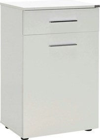 Dulap baie ADR-611-PP-1, alb, PAL melaminat, cu o usa si un sertar, 52
