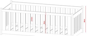 Pat pentru copii 90 cm Connie (cu somieră) (Alb). 1012929