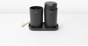 Set accesorii baie Brabantia ReNew 1003491, 3 piese, 250 ml, Rezistent la coroziune, Gri inchis