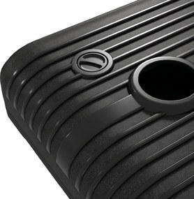 Outsunny Bază pentru Umbrelă din Plastic cu Consolă cu 2 Roți și Mâner, 80x60x19 cm, Negru | Aosom Romania