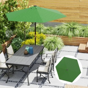 Outsunny Înveliș de Schimb pentru Umbrelă cu Orificii de Aerisire, Ø300 cm, Verde | Aosom Romania