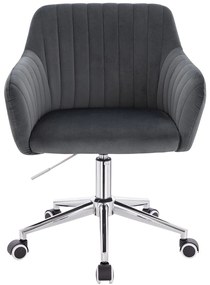 HR190K Scaun Grafit din Catifea cu Bază Cromata