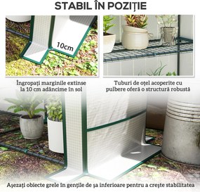 Outsunny Seră Aplicată, din PE Consolidată,, 144 x 48 x 152 cm, Alb | Aosom Romania