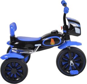 Tricicleta cu pedale NOVOKIDS™ Eagle Trike , Cu melodii si lumini, Carena, Max 25 kg, Roti din cauciuc EVA, Cadru metalic, Far luminos, Albastru