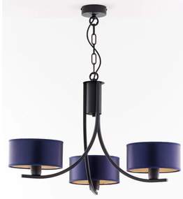 Jupiter 2099 - Lustră pe lanț ARTHUR 3xE27/15W/230V albastru/negru