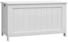 HOMCOM Cutie de depozitare, Cutie de depozitare pentru jucării, MDF, 2 mânere, 81 x 40 x 46 cm, Alb | Aosom Romania