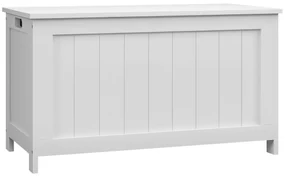 HOMCOM Cutie de depozitare, Cutie de depozitare pentru jucării, MDF, 2 mânere, 81 x 40 x 46 cm, Alb | Aosom Romania