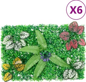 vidaXL Gard din plante artificiale, 6 buc., verde, 40x60 cm