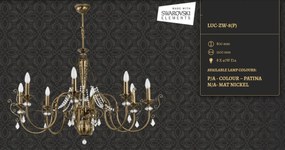 Candelabru 8 brate design clasic realizata manual, Cristal Swarovski Luca