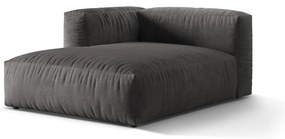 Modul pentru canapea modulară gri cu tapițerie din catifea (cu colț pe partea stângă) Martina – Micadoni