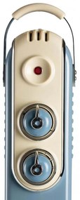 Calorifer electric cu ulei Ariete VINTAGE 0838, 2000W, 9 elementi, 3 trepte, Indicator de putere, Rotite pivotante 360°, Maner, Albastru