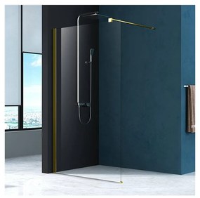 Paravan de dus tip Walk-in Fluminia Foxy auriu periat 80x200 cm