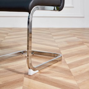 Set de 4 scaune de sufragerie cantilever, Negru | Aosom Romania