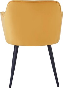 Scaun de design, ţesătură Velvet galben, FEDRIS NEW