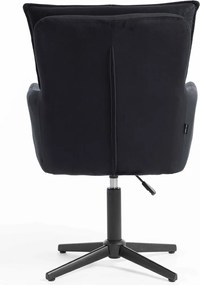 HR250CROSS Scaun Catifea Neagră Bază Neagră