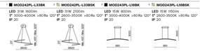 Lustra LED suspendata design circular Curve alama