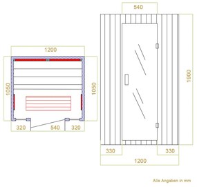 Infračervená sauna/tepelná kabína Nyborg S120V s plným spektrom, panelovým radiátorom a drevom Hemlock