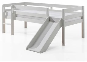 Pat înalt cu tobogan pentru copii Vipack Pino, 90 x 200 cm, alb