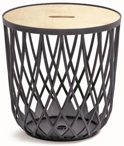 Cos universal cu capac din lemn, 35 l, lemn natural / antracit