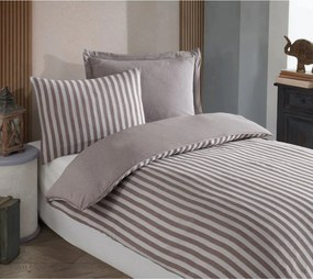 Set lenjerie pat ROAD POTLU, bumbac/poliester, maro/alb, 140x200 cm, c