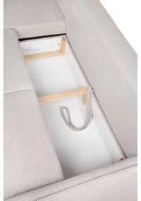 Colțar bej extensibil cu tapițerie din catifea reiată (cu colț pe partea stângă ) Tori – Bonami Selection