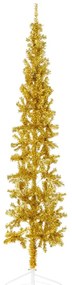 Jumatate brad de Craciun subtire cu suport, auriu, 180 cm 1, Auriu, 180 cm