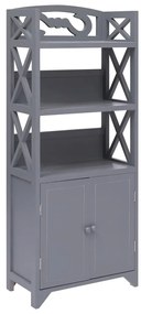 vidaXL Dulap de baie, gri, 46 x 24 x 116 cm, lemn de paulownia