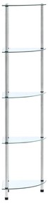 vidaXL Raft cu 5 niveluri transparent, 30x30x130 cm, sticlă securizată