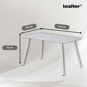 Set de masă Megan 4+1 alb-negru