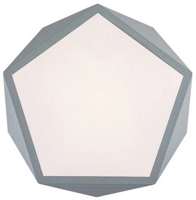 Plafoniera gri cu forma pentagonala Raffa 40cm