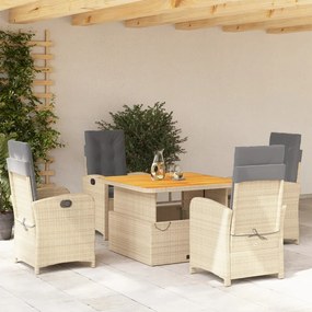 3277365 vidaXL Set mobilier de grădină cu perne, 5 piese, bej, poliratan