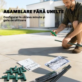 Outsunny Mini Seră de Grădină cu Sac de Plantare, Seră pentru Grădină cu Ușă Rulabilă, Structură din Oțel, Acoperire din Plastic, pentru Legume, Flori, Plante, Verde Închis | Aosom Romania
