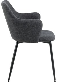 Set de scaune de sufragerie gri antracit 2 buc. tapițat Ilsa – Actona