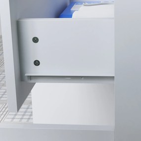 kleankin Mobilier de depozitare pentru baie pe picioare dulap 2 uși 1 sertar, raft reglabil, alb lacuit | Aosom Romania