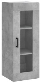 828912 vidaXL Dulap montat pe perete, gri beton, 34,5x34x90 cm