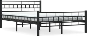 vidaXL Cadru de pat, negru, 140 x 200 cm, oțel
