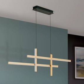 Lustra LED suspendata moderna stil minimalist STARGATE 38W negru/auriu