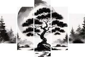 Tablou – Bonsai alb-negru (150x105 cm)