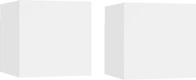 vidaXL Noptiere, 2 buc., alb, 30,5x30x30 cm, lemn prelucrat