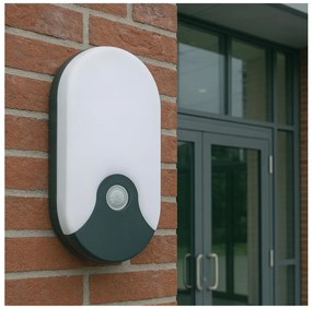 Aplica de exterior LED cu senzor de mișcare, 18W/230V, IP44, antracit