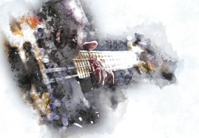 Fototapet - Chitara,acuarelă (147x102 cm)