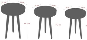 SET 3x măsuță laterală CALL neagră