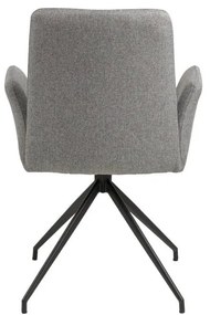 Scaun de sufragerie gri cu cotiere tapițat Naya – Actona